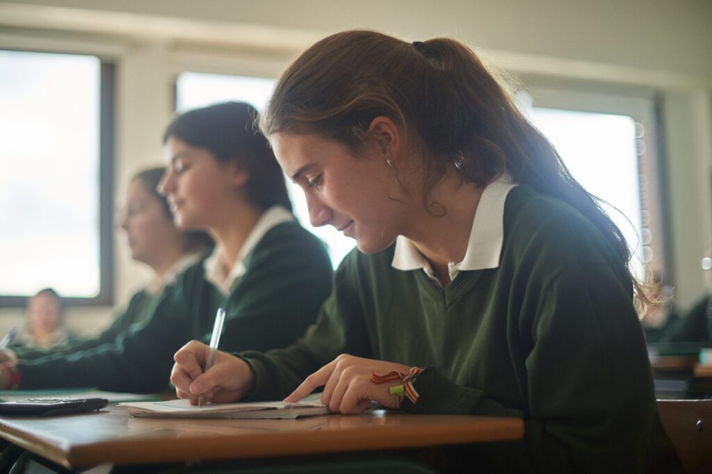 Alumnas de Bachillerato en el Colegio Orvalle