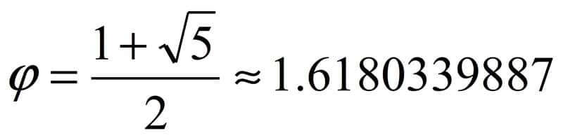 La proporción áurea, el número de oro