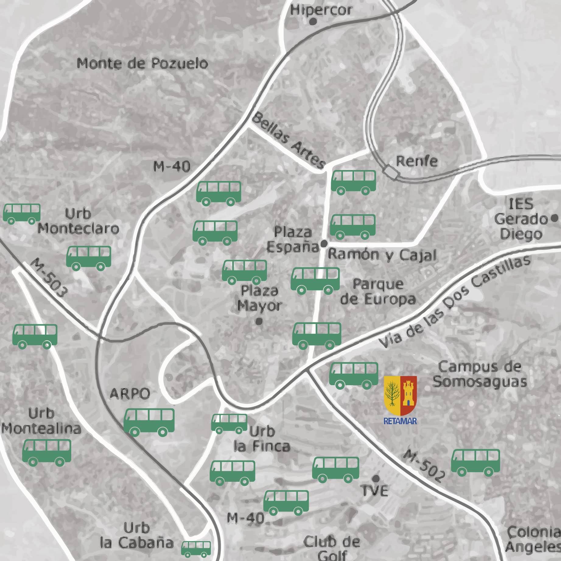 mapa colegio en pozuelo