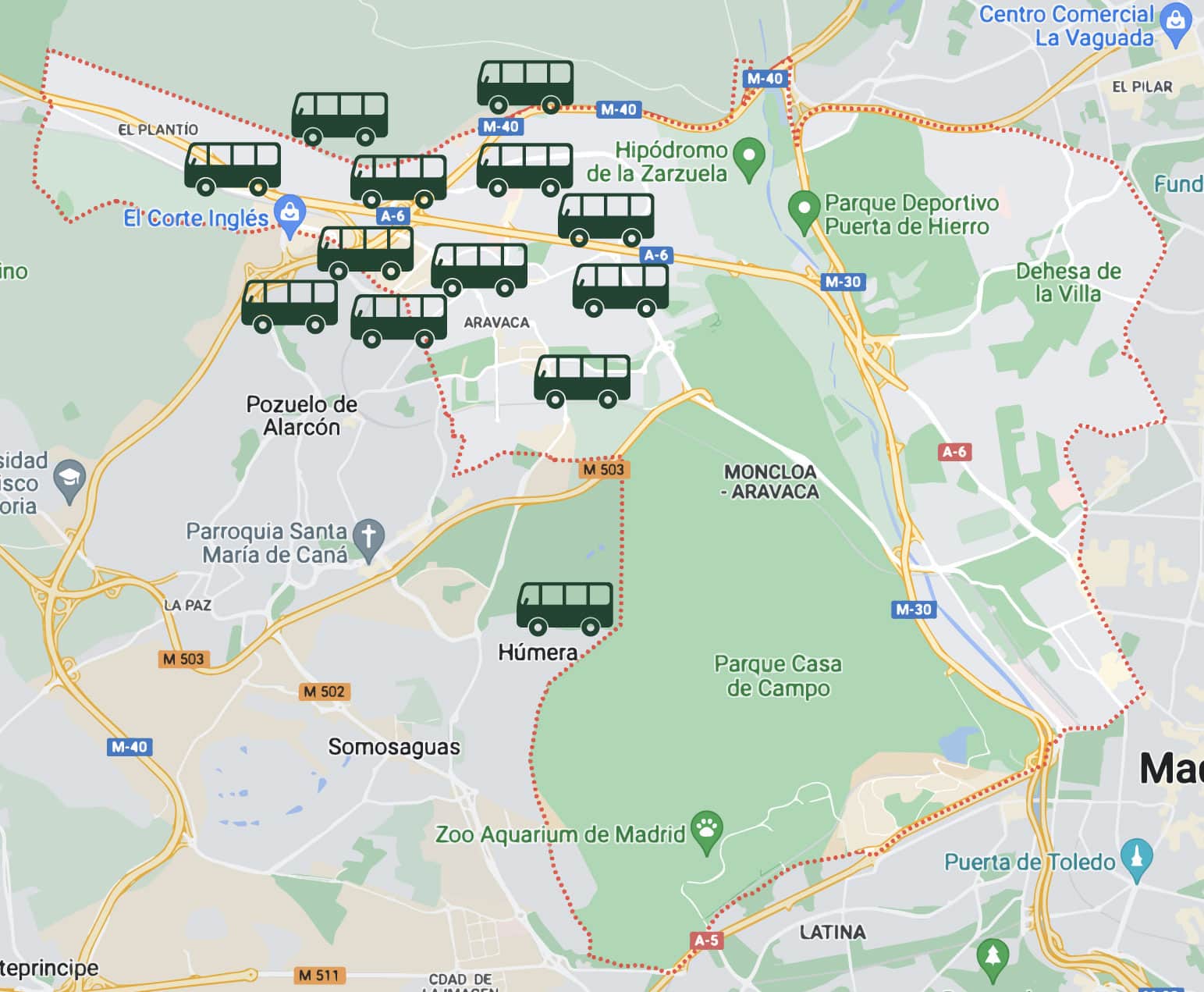 mapa Moncloa aravaca