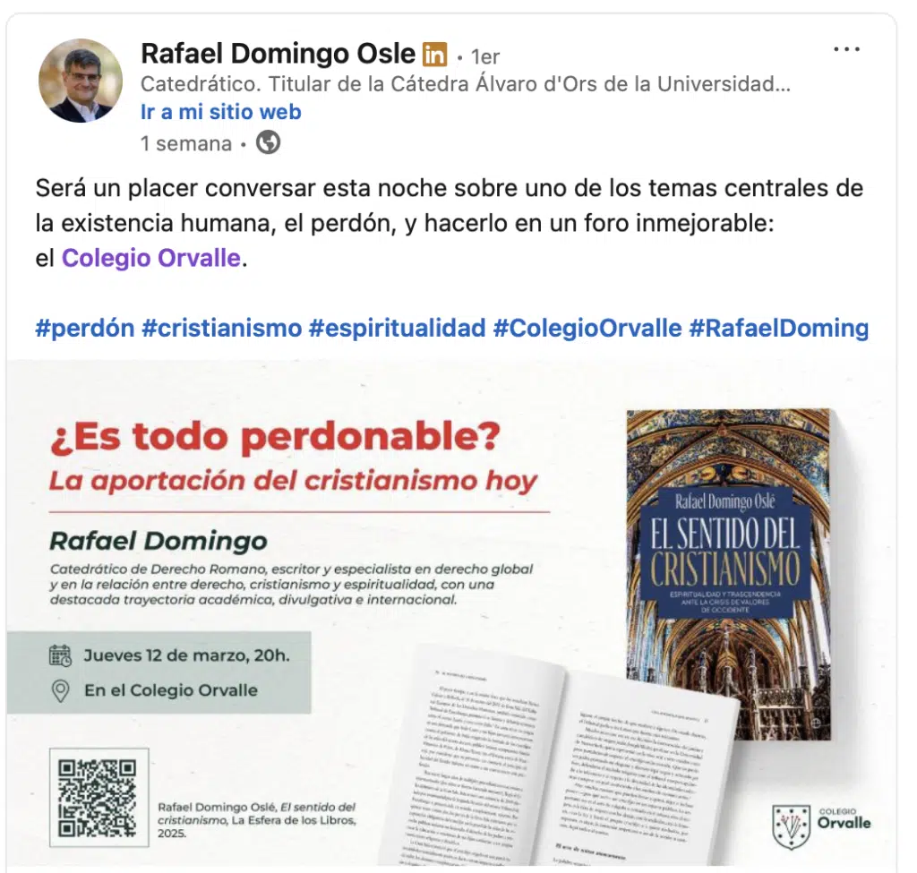 El perdón: una revolución de amor en la familia y en la sociedad 4 rafael domingo colegio orvalle el perdon